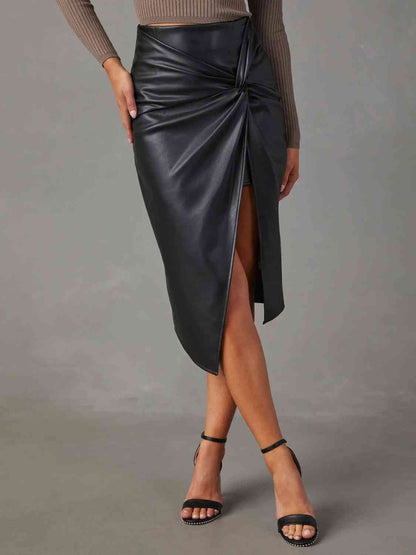 Twisted Detail High Waist Skirt