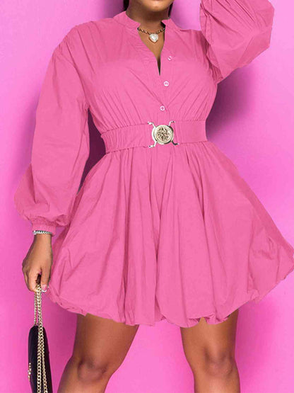 Nola Belted Balloon Sleeve Mini Dress