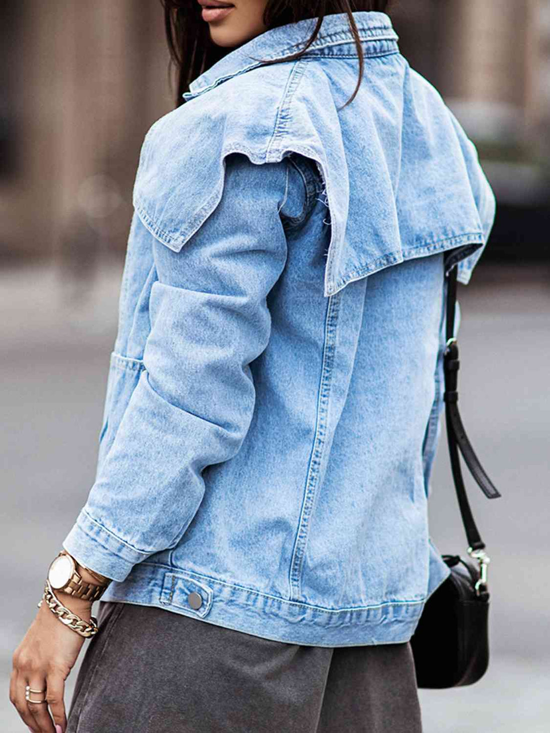 Farrah Sailor Collar Denim Jacket