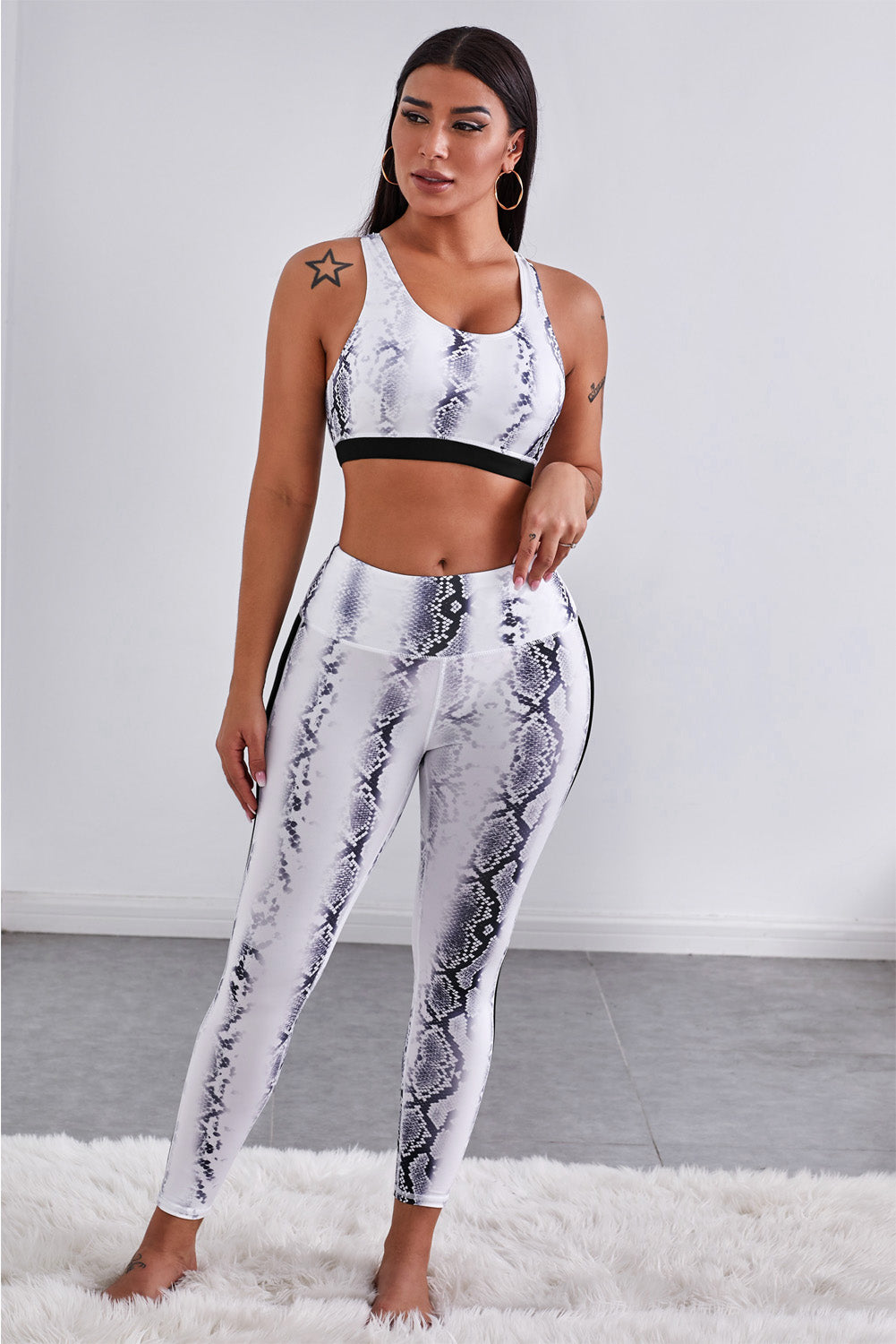 Snakeskin Sports Bra Leggings Set