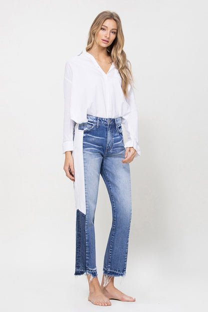 Super High Rise Side Blocking Panel Jeans