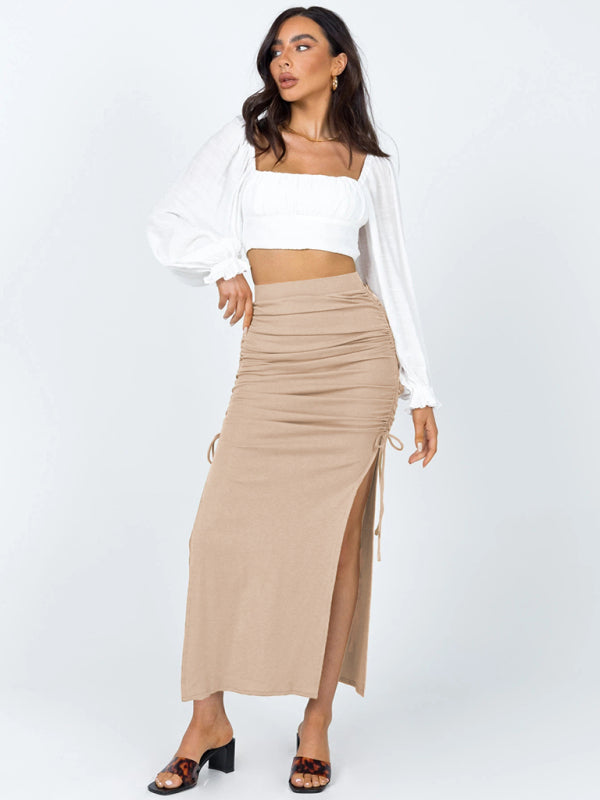 Slim Drawstring Skirt
