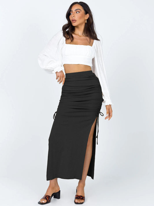 Slim Drawstring Skirt