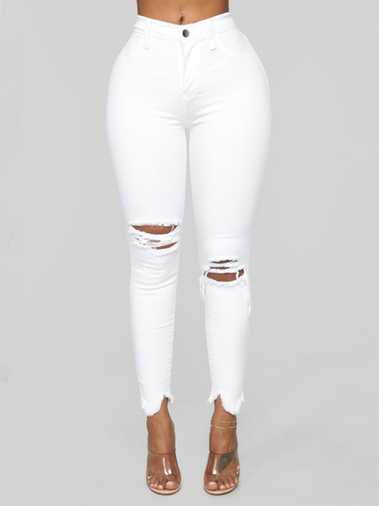 Skinny Ripped Ankle Jeans