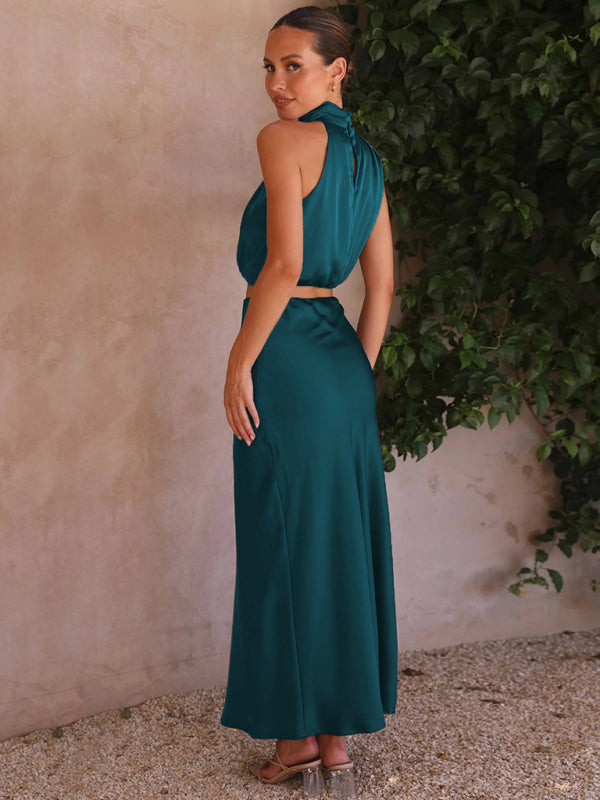 Elegant Draped Skirt Set