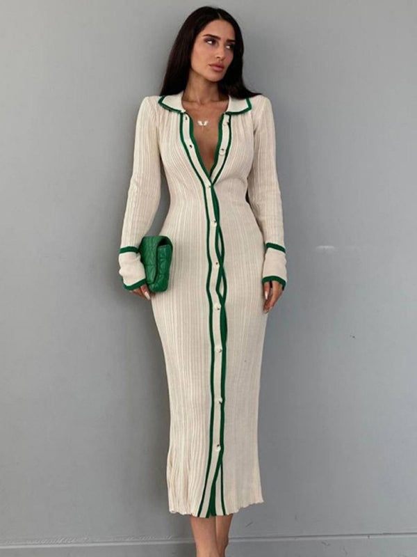 Betsy Buttoned Bodycon Maxi Dress