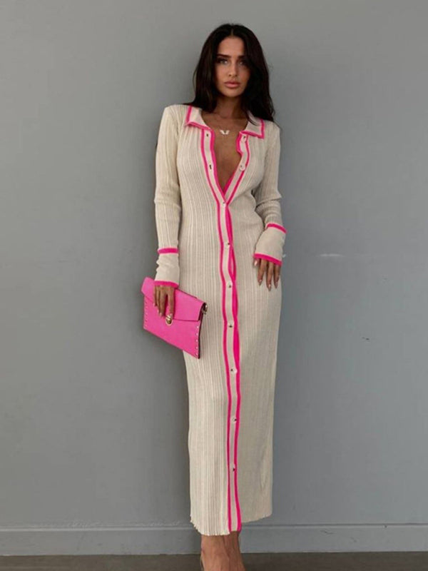 Betsy Buttoned Bodycon Maxi Dress