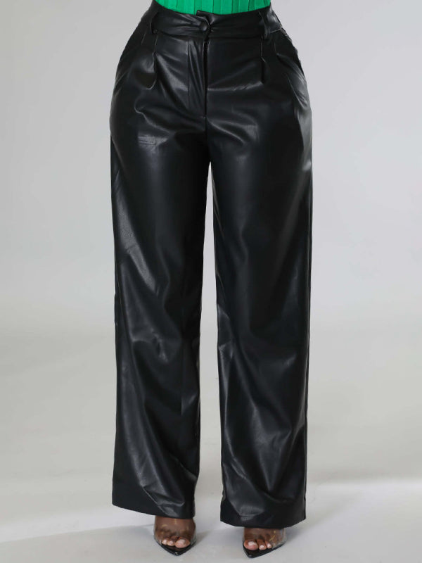 Falynn Faux Leather Wide Leg Pants