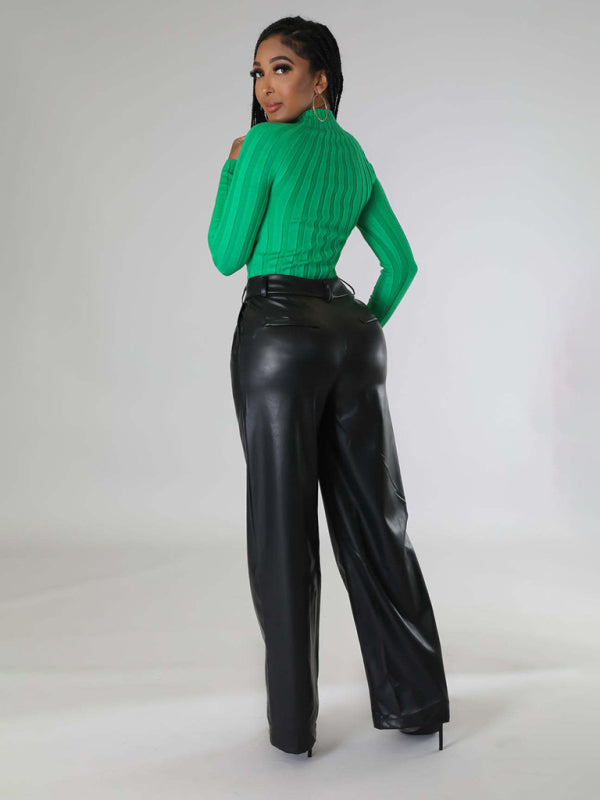 Falynn Faux Leather Wide Leg Pants