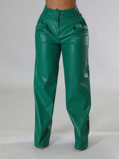 Falynn Faux Leather Wide Leg Pants