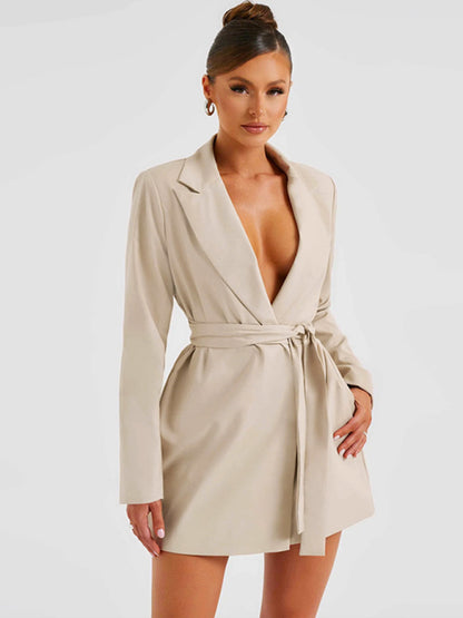 Wendi Waist Tie Mini Blazer Dress