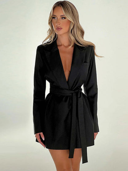 Wendi Waist Tie Mini Blazer Dress